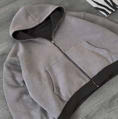 Reversible Knit Zip Up, reversed knit side
